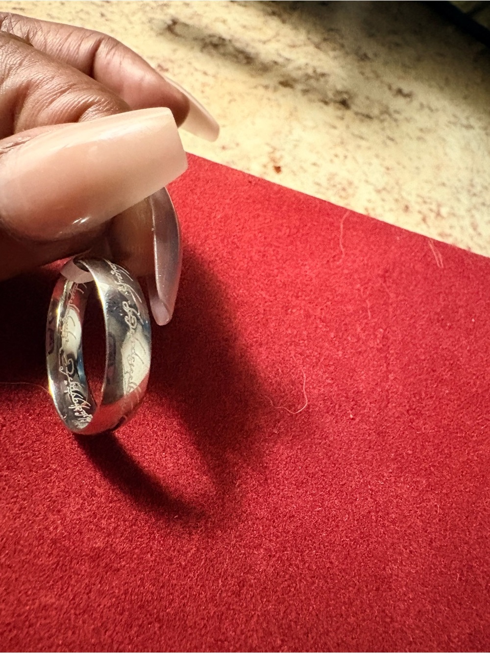 Sterling Silver Engraved Band Ring - Shiny Silver